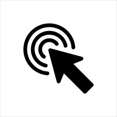 Click icon. Clicking cursor, pointing hand clicks icons. Vector illustration on white background