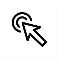 Click icon. Clicking cursor, pointing hand clicks icons. Vector illustration on white background