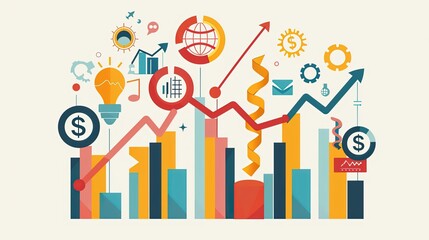 Business Growth Infographics with Rising Arrows

Description: Infographics featuring arrows pointing upwards, illustrating business growth and financial success.