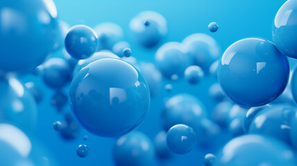 abstract background 3d wallpaper with soft blue balls, relaxing creative desktop wallpaper, business presentation backdrop