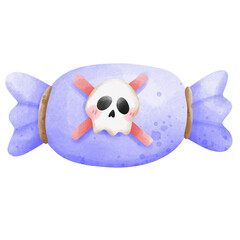 Fototapeta premium cute skull candy, Halloween element decoration.
