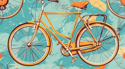 bicycle vector pattern