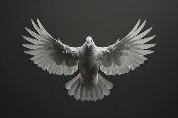 white dove, wide wingspan, dove is flying