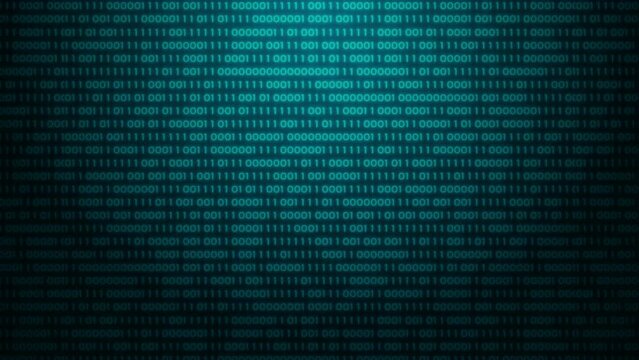 Binary code sequences pulse across a futuristic 4K background, symbolizing connection and security in the digital age, blending science and motion.