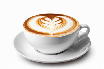 Cup of cappuccino. Cozy Heart Latte Brimming with Warmth. Ai Generativ 