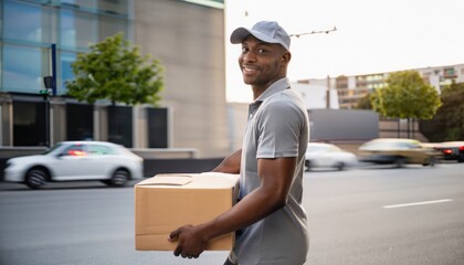 man in uniform delivering a package