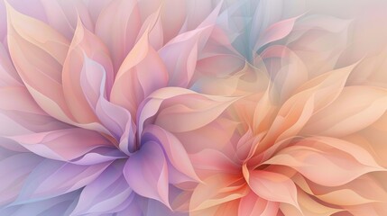 Pastel-colored abstract floral design with soft, overlapping petals