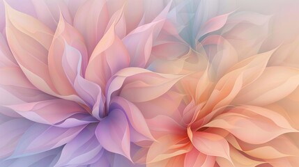 Fototapeta premium Pastel-colored abstract floral design with soft, overlapping petals