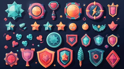 Personalized Achievement Board Filled with Vibrant Badges Stickers and Symbols to Celebrate Completed Milestones and Accomplishments in a Creative Digital