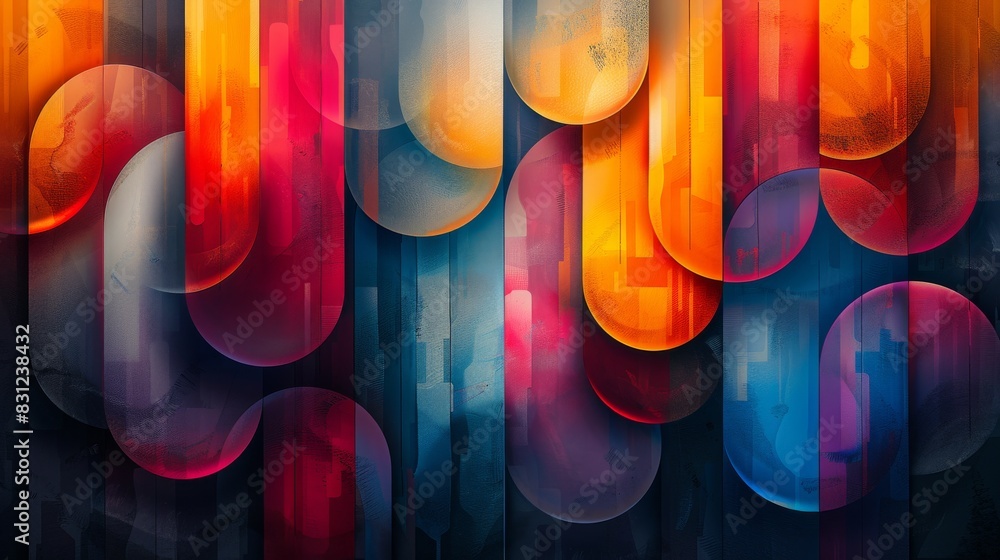 Poster abstract colorful circles on gradient background