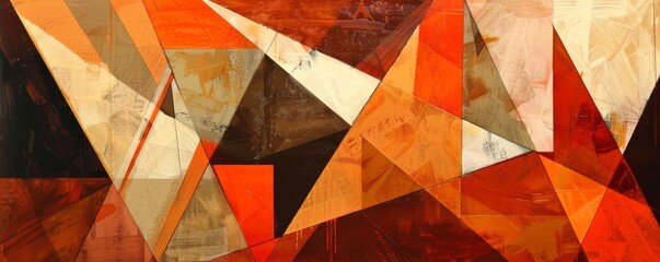 Abstract geometric artwork with warm tones