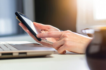 close up of a person using a laptop