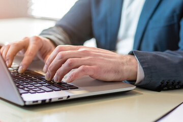 businessman working on laptop