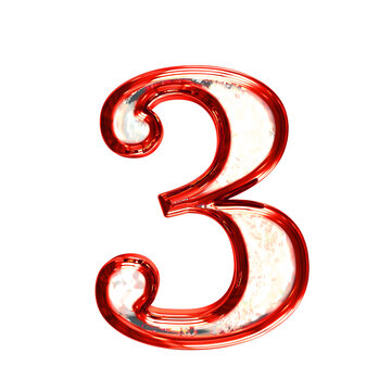 Ice 3d symbol in a red frame. number 3