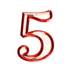 Ice 3d symbol in a red frame. number 5