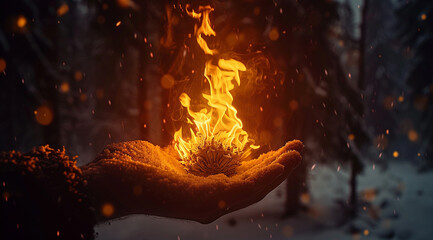 Fototapeta premium Fire in hand