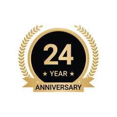 24 Year Anniversary Vector, 24 Year Anniversary Logo