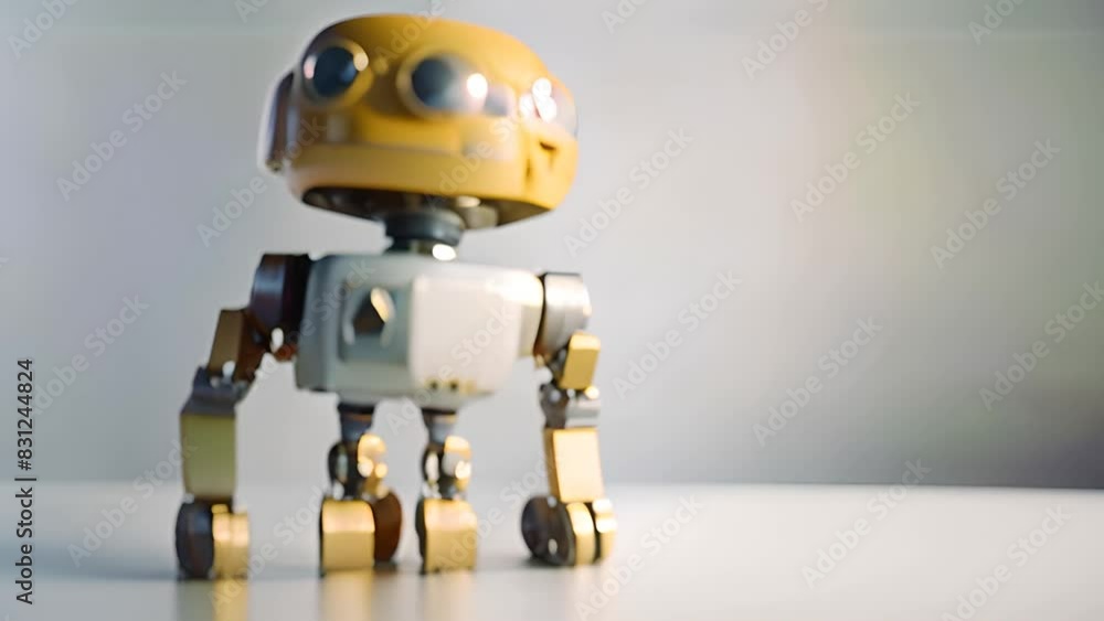 Aufkleber small robot with dual wheels generative ai