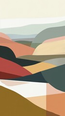Abstract landscape artwork with earthy tones