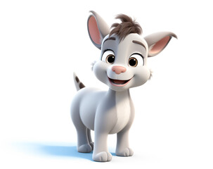 3D funny donkey cartoon. Agriculture and farm animals
