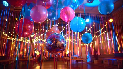 A festive setting evokes the spirit of an adult prom.