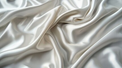Fototapeta premium Elegant white silver fabric texture with a silky satin feel and a subtle, natural blur, ideal for a luxurious look