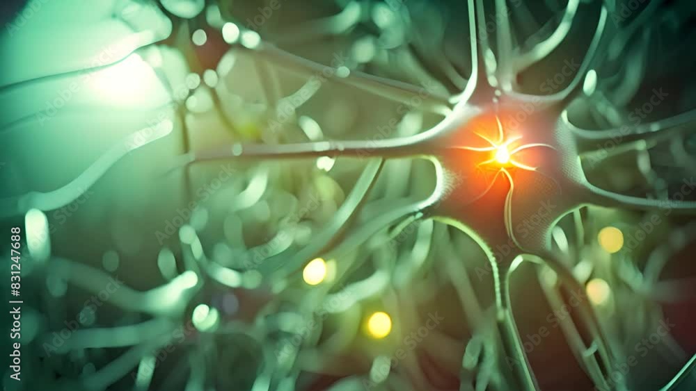 Poster interconnected neurons and synapses concept generative ai