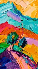 Vibrant palette knife oil painting