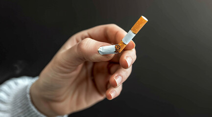 Destroyed Cigarette butts . World No-Tobacco Day Social Awareness for no Smoking