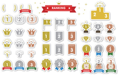 立体のベクターのランキングアイコンセット	
