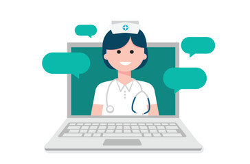 Online consultation doctor. Online medical clinic, tele medicine, Online healthcare and medical consultation, Digital health concept.