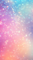 Fototapeta premium Abstract pastel rainbow bokeh background with glitter and heart shapes