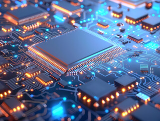Obraz premium 3D rendering of a circuit board 