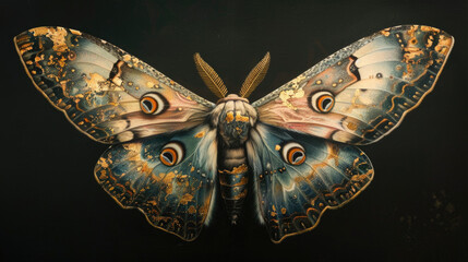 Moth is a highly detailed, medium sized Baroque oil painting.