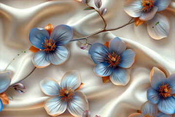 Watercolor flower pattern. Floral print.