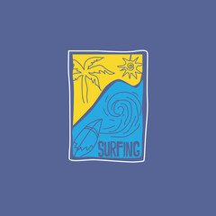 surfing summer beach graphic tee
