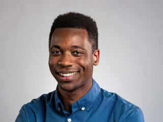Obraz premium portrait of a black man, afro american guy smiling, beauty of happy man