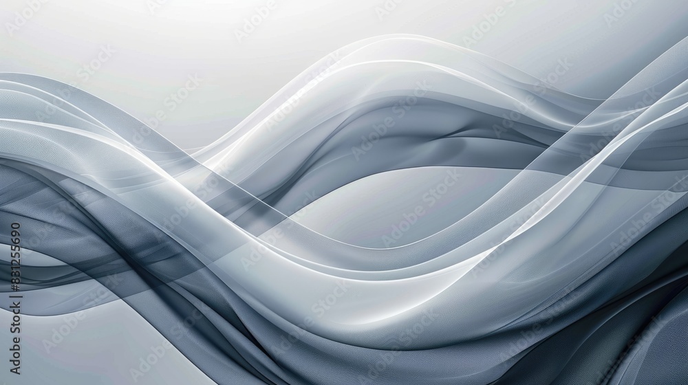 Aufkleber contemporary gray wave background with dynamic lines and abstract curves, ideal for a sophisticated 