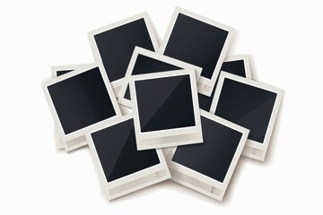 Vintage Polaroid Frames on Plain Background