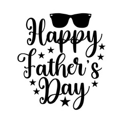 Happy Father’s Day typography design on plain white transparent isolated background for sign, card, shirt, hoodie, sweatshirt, apparel, tag, mug, icon, poster or badge