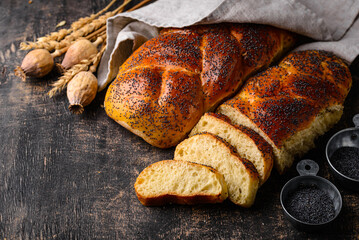 Traditional Jewish sabbath Challah bread