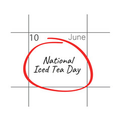 National Iced Tea Day, June 10 - vector, icon. © yana