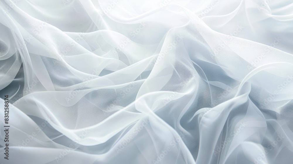 Poster blurred white fabric texture with a soft, abstract design, perfect for creating a gentle and soothin