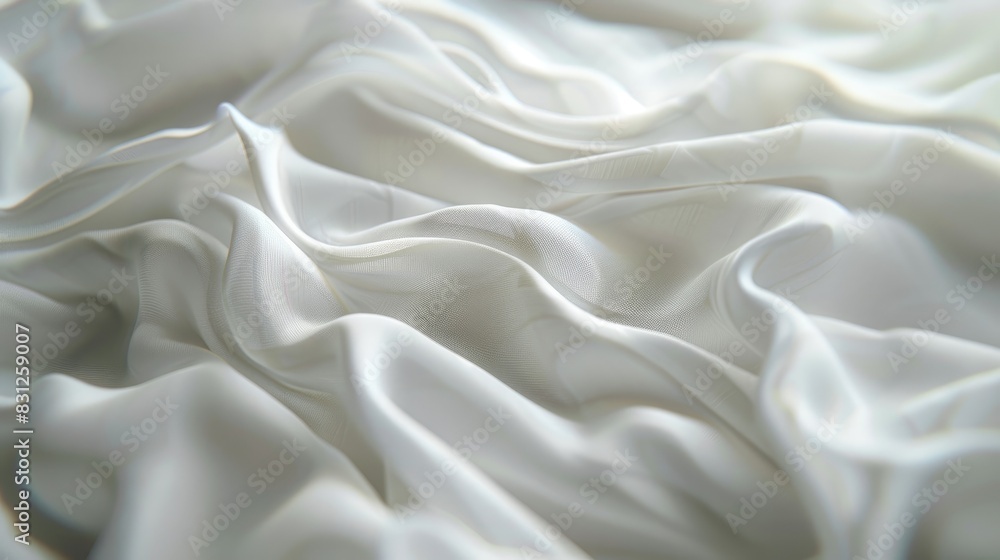 Poster blurred white fabric texture background with a soft, abstract feel, perfect for creating a serene vi