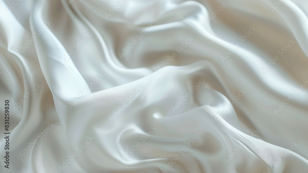 Poster blurred white fabric texture background with a soft, abstract design, creating a serene and elegant 