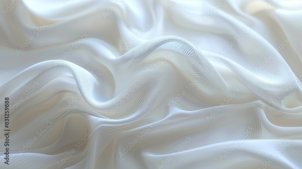 Poster blurred white fabric texture background with a soft, abstract feel, perfect for creating a serene vi