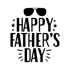 Happy Father’s Day typography design on plain white transparent isolated background for sign, card, shirt, hoodie, sweatshirt, apparel, tag, mug, icon, poster or badge