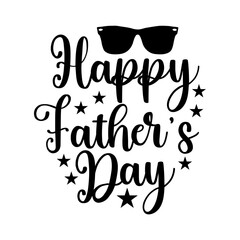 Happy Father’s Day typography design on plain white transparent isolated background for sign, card, shirt, hoodie, sweatshirt, apparel, tag, mug, icon, poster or badge