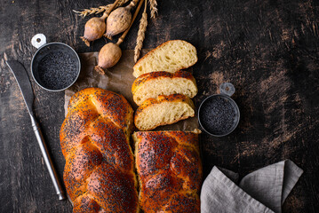 Traditional Jewish sabbath Challah bread