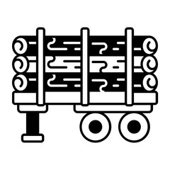 Truck Loaded Tree Logs Side View concept, dollied trailer with fallen tree vector icon design, timber and lumber Symbol, Forestry and Deforestation Sign, forest farming and woodland stock illustration